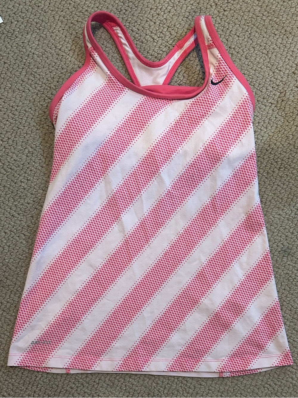 Nike Light Pink Mesh Racerback Tank with Hot Pink Trim